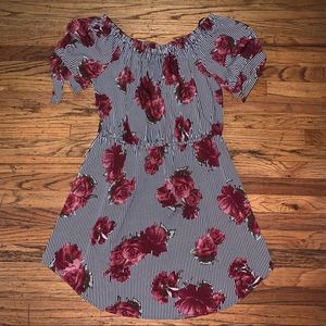 Striped and Floral Dress